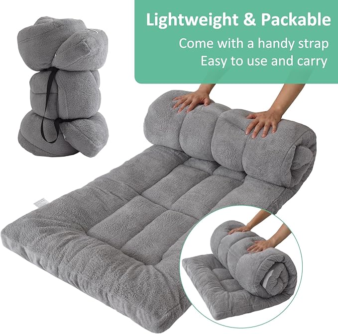 Thick Camping Sleeping Pad - Lamb Fluff Camping Cot Pads for Adult, Soft Sleeping Mat, Non-Slip Camping Mattress Pad for Car Tent