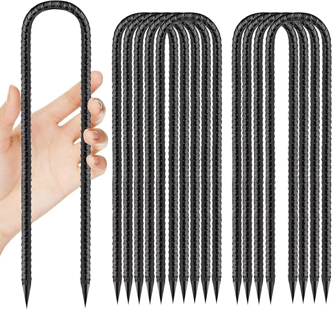 Rebar Stakes 12 Inch Black 10pcs