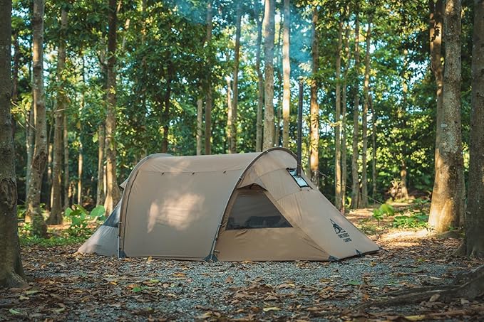 OneTigris Raven NEST Hot Tent with Stove Jack, Spacious Waterproof 2 Person Tunnel Tent for Camping, Hiking, Backpacking, Bushcraft