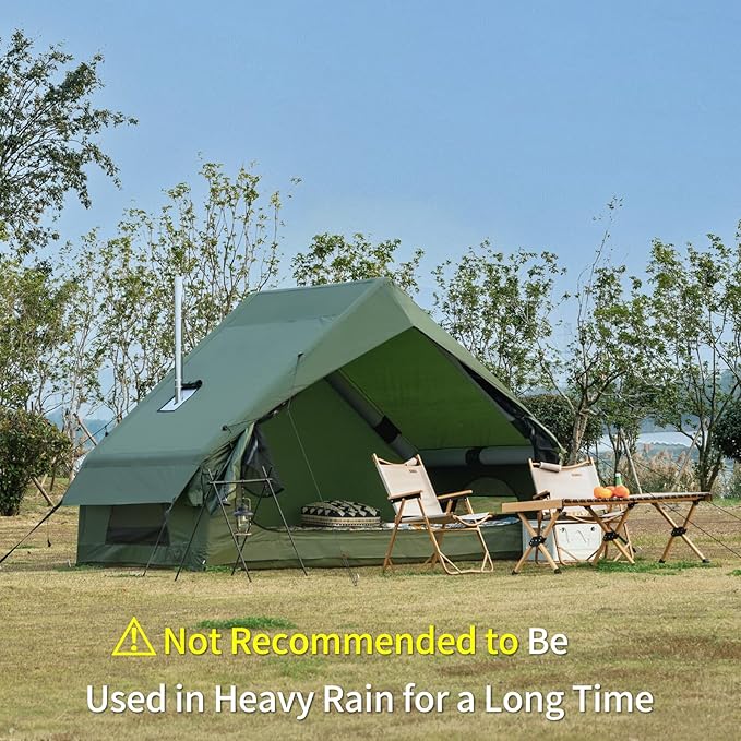 Inflatable Camping Tent with Hand Pump Waterproof Outdoor Blow up Tent 2-8 Person Oxford 4 Season Glamping Air Tent Cabin House with Mesh Windows & Door
