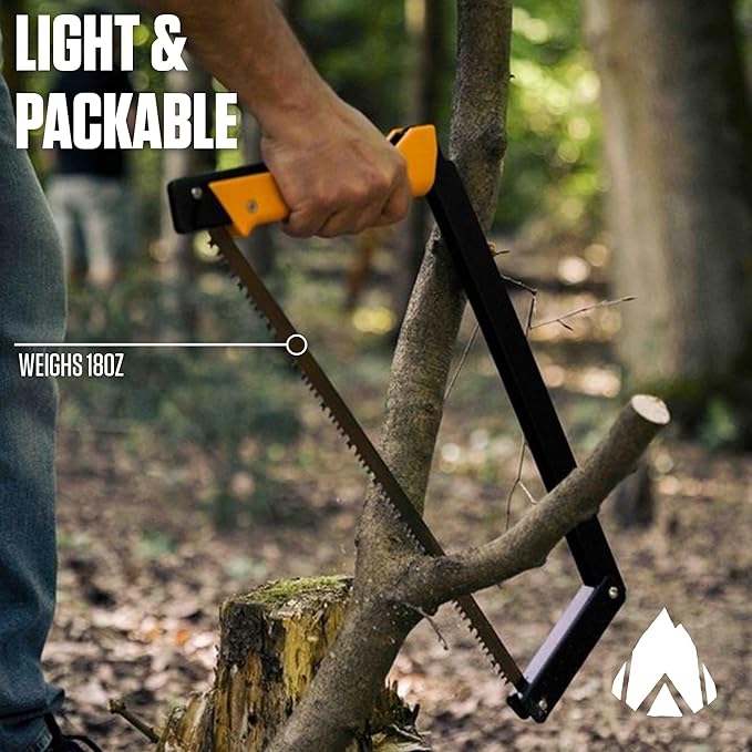 AGAWA - BOREAL21-21 Inch Folding Saw with All-Purpose Saw Blade - Camping Gear For Hiking, Fishing, Hunting, Bushcraft & Survival Kit (Black Frame/Yellow Handle)
