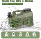 ASIEIT 3 Gallon/5 Gallon Water Jug with Spigot, Portable Water Tank BPA Free, Leak-Proof Water Containers for Camping Water Storage Containers for Emergency Outdoor Hiking Picnic, Green/Yellow/White