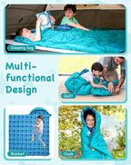 KingCamp 45°F Kids Sleeping Bag, Lightweight Waterproof & Compact Flannel Sleeping Bags Cold Weather & Warm Youth Essentials Gear Accessories for Camping, Fits 10-12 Children up to 4'7"-5'5" Tall