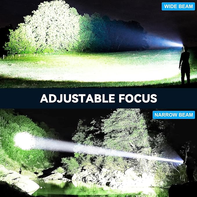 Flashlight Rechargeable LED High Lumens - 99,000 Lm Powerful Handheld Flash Light with 5 Modes, Bright Waterproof Torch for Camping Home (3 Packs)