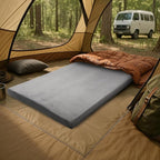 Memory Foam Camping Mattress - 3.5-Inch Thick Sleeping Pad for Camping Gear - Dual-Layer Roll Up Portable Bed for Car, Truck, Camp Tent, Cot Mattress, or Sleepover Guests by Wakeman Outdoors (Gray)