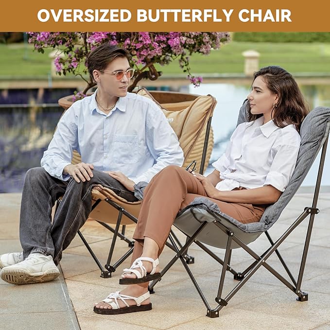 KingCamp Padded Oversized Camping Chair Camping Table Folding Portable Table for Indoor Outdoor Picnic Backyard, 53.5"X27.5"