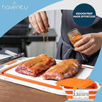 BBQ Prep Tub 16L - Multifunctional Collapsible Camping Cutting Board with Upgraded Locking Lid, Meat Storage Container for Meal Prep, Dish Basin Bowl Perfect for Grilling, Outdoor (XL)