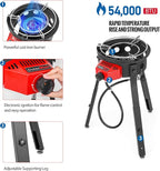 Outdoor Cooker Wok Station with Cover, Iron Wok, Electronic Ignition and Burner 54000 BTU for BBQ, Backyard