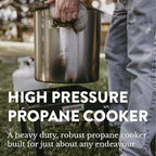 GasOne B-5200KA Outdoor Cooker with High Pressure Steel Braided Hose Propane Burner Camp Stove