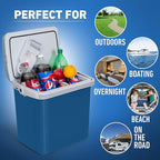 K-Box Electric Cooler and Warmer 34 Qt – Portable Dual-Power 12V Car & 110V Home Unit – Keeps Food & Drinks Hot or Cold – Compact Travel Fridge for Road Trips, Camping, Beach & Tailgating