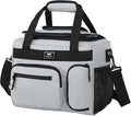MIER Leakproof Insulated Cooler Lunch Bag for Adult Men Women 30 Can Cooler Bag with Top Flip Lid, 18L, Multiple Pockets (Grey-No Luggage Strap)