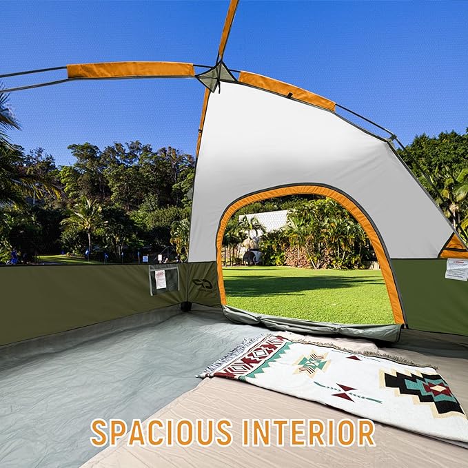 Tents for Camping 4 Person Tent Waterproof Windproof Double Layer Camping Tent, Easy Setup Dome Tent with Large Mesh Windows & Wider Door for Outdoor Camping & Hiking