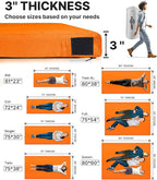 3 Inch Memory Foam Camping Mattress, Dual Layer Thick Sleeping Camp Pad for Car Tent Cot, Roll-Up Portable Glamping Floor Bed for Guests Sleepover