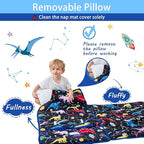 Toddler Nap Mat with Pillow and Blanket, Extra Large Rolled Napping Mats,Slumber Bags for Boys Girls,Kids Sleeping Bag for Daycare, Preschool Travel Camping