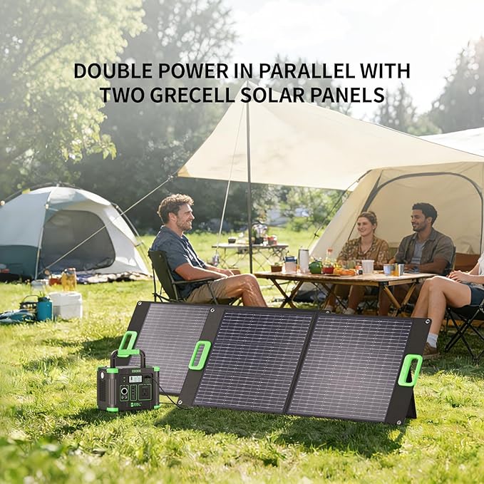 100W Portable Solar Panel for Power Station Generator, 20V Foldable Solar Cell Solar Charger with High-Efficiency Battery Charger for Outdoor Camping Van RV Trip