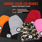 Gifts for Men, Rechargeable Bluetooth Music Unisex Beanie Hat with Light, Valentines Day Gifts for Him, Birthday Gifts for Men, Women, Orange