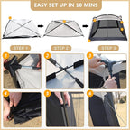 Screen House Room 11x11 Ft Mesh Net Tent Canopy Shelter Gazebo, Easy Setup & Waterproof & Sunshade, Suitable for Camping Trip, Backyard, Beach, Picnic