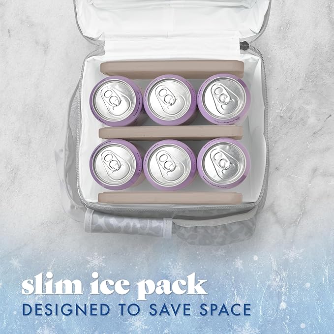 Cool Coolers by Fit & Fresh XL Slim Ice Packs, Quick Freeze Reusable Ice Packs for Lunch Boxes & Coolers, Long-Lasting, Space Saving Cooler Ice Packs, Taupe, 4Pk
