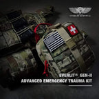 EVERLIT Advanced Trauma Kit, CAT GEN-7 Tourniquet, TCCC Compliant, Mil-Spec Nylon Laser Cut Pouch with 36" Splint, Military Combat Tactical IFAK for Emergency Bleeding Control