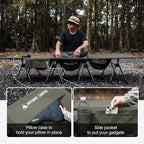 ONETIGRIS SUPRATIROS Extra Large Camping Cot, Height Adjustable Oversized Sleeping Cot with Extending Legs for Camping, Car Trips, Truck, Beach, Office Nap, Sturdy Supports Up to 400lbs (Ranger Green)