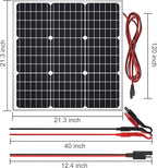 SOLPERK Solar Panel Kit 50W 12V, Waterproof Solar Battery Trickle Charger Maintainer + Waterproof Controller + Adjustable Mount Bracket for Boat Car RV Motorcycle(Without Mounting Bracket)