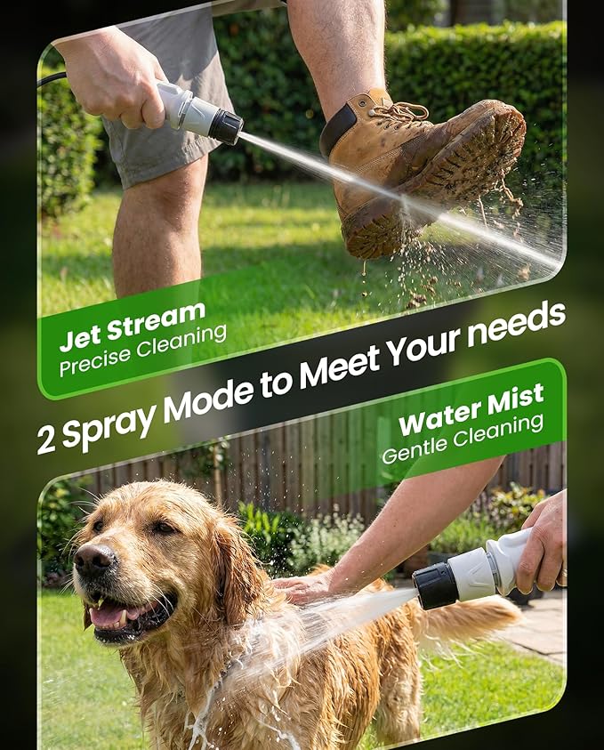 Portable Electric Pressure Washer with 3.2 Gal Tank, 4-in-1 Nozzle, Max 290 PSI Foldable Cordless Power Washer, Type-C Charging, Portable Water Sprayer for Camping, Bike, Pet, Garden, Car Wash