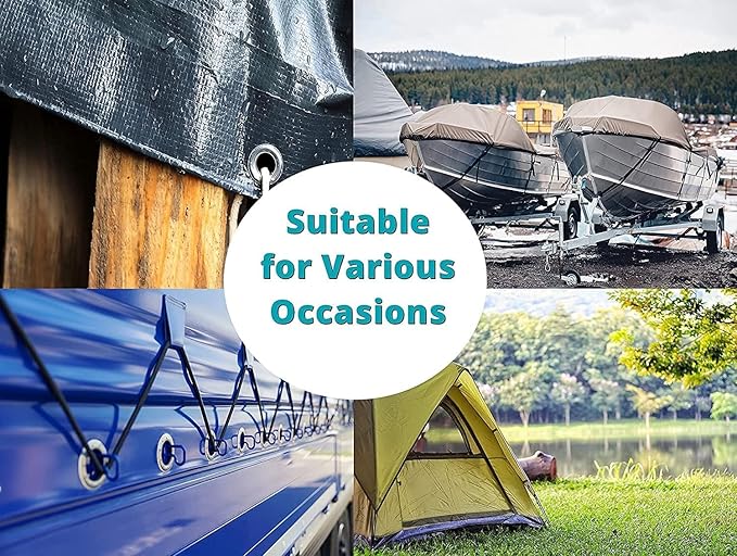 50 Pcs 11 Inches Ball Bungee Cords, Black Heavy Duty Tarp Bungee Cord with Ball, 4mm Thickness Weather Resistant Tie Down Strap, Use for Camping, Tents, Holding Wire and Hoses