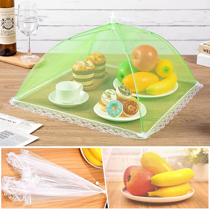 10 Pack Food Cover Tents, Pop-Up Food Tents, Foods Covers for Outdoors, Foods Mesh Cover, Reusable and Collapsible Outdoor Picnic Covers Net,Suit for Parties Picnics,BBQs, Fruit