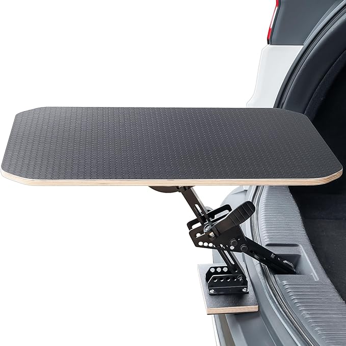 Tailgate Table for SUV, Truck & Van – Heavy-Duty Foldable Car Camping Table, Quick Clamp Mount, Portable Aluminum Tailgate Platform for Overlanding, Road Trips & Outdoor Cooking | for Cars, Vans, SUVs, Outdoor, for Camping, Road Trips