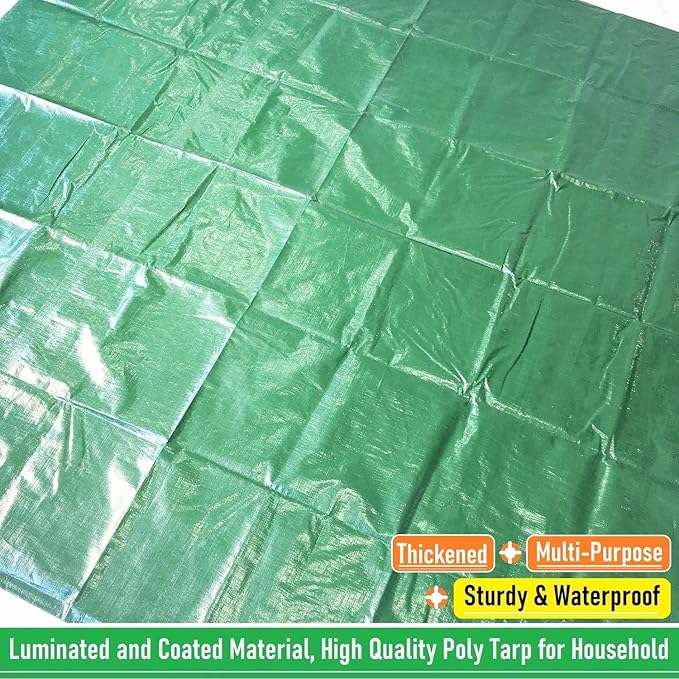 2-Pack 7x7ft Yard Garden Leaf Tarp 4 Handles Waterproof Tarps for Sandbox Cover,Lawn Debris,Yard Waste Tarp,Landscape Pruning,Leaf Hauler,Outdoor Camping Tarps,Tent Footprint,Patio Table,FirePit Cover