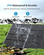 400W Portable Solar Panel with Adjustable Kickstand, Foldable & Durable, 23.5% High Efficiency, Waterproof IP68 for Power Station Off Grid Outdoor Adventures Camping RV Road Trip (400W Solar Panel)