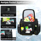 MIER Large Lunch Box for Men Women Adult Insulated Soft Sided Cooler 30 Can Leakproof Lunch Bag Collapsible for Work Travel Camping Beach, 18L (Black-No Luggage Strap)