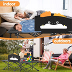 Suteck Kids Camping Cot, Comfortable Toddler Cot Bed Easy to Store and Use, Portable Sleeping Cot with Guardrail, Lightweight Bed for Outdoor Indoor Home