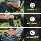PORTAL Oversized Folding Rocking Camping Chair Portable Outdoor Rocker with High Back Hard Armrests Carry Bag, Supports 400 lbs