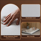 Greaton, 3-Inch Tri-Folding Gel Memory Foam Portable Floor Mattress | Breathable Mesh, Ultra Soft, Cot Pad, Removable and Washable Cover, Comfortable Support, Therapeutic Qualities, 31-Inch, White
