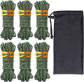 Hikeman 6 Pack 4mm Outdoor Guy Lines Tent Cords Lightweight Camping Rope with Aluminum Guylines Adjuster Tensioner Pouch for Tent Tarp, Canopy Shelter, Camping, Hiking, Backpacking
