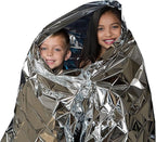 Emergency Foil Blanket (Pack of 100), Survival Thermal Mylar Blankets Individually Packaged, 51 x 83 Inches, Silver, Perfect for Outdoors, Hiking, Marathons or First Aid