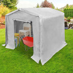 Outdoor Storage Shelter Shed, 8' x 8' Heavy Duty Portable Shed Storage Shelter with Roll-Up Door, Large Steel Frame Garage Garden Shed for Backyard, Patio Lawn