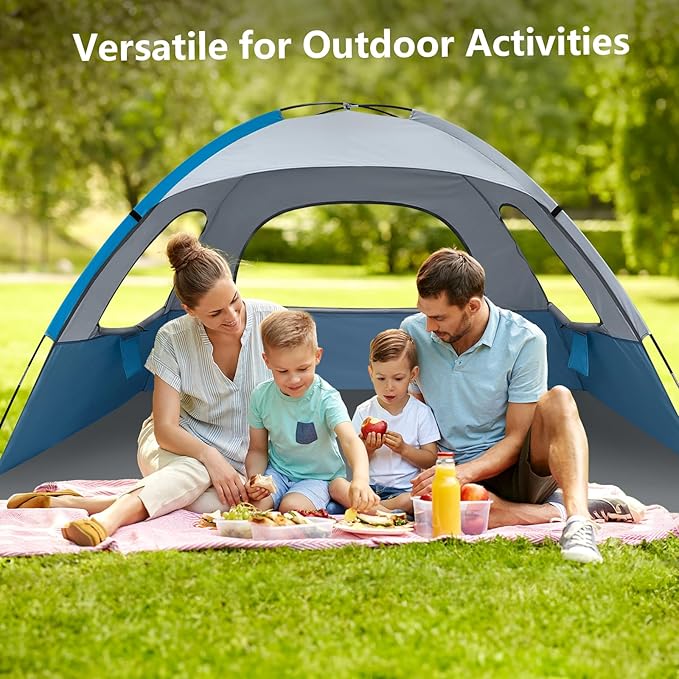 NXONE Beach Tent Sun Shelter with UPF 50+ UV Protection, Lightweight Easy Setup Portable Beach Canopy for Family, Large Space for Beach, Camping & Outdoor, 3/4/6 Person