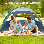 NXONE Beach Tent Sun Shelter with UPF 50+ UV Protection, Lightweight Easy Setup Portable Beach Canopy for Family, Large Space for Beach, Camping & Outdoor, 3/4/6 Person