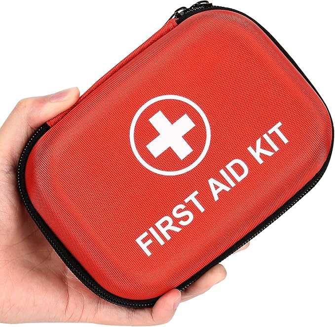 Mini First Aid Kit, 115 Piece Hard-Shell Portable EVA Emergency Medical Kit, Suitable for Home, Travel, Outdoor, Camping, Office, Car, Hiking, and School