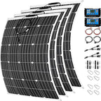 1600 Watt Solar Panel Kit, 4 × 400 Watt Flexible Solar Power Panel Photovoltaic Module with 40A Solar Charge Controller Monocrystalline Solar Panel for Camping Off Grid Battery Charging Boat