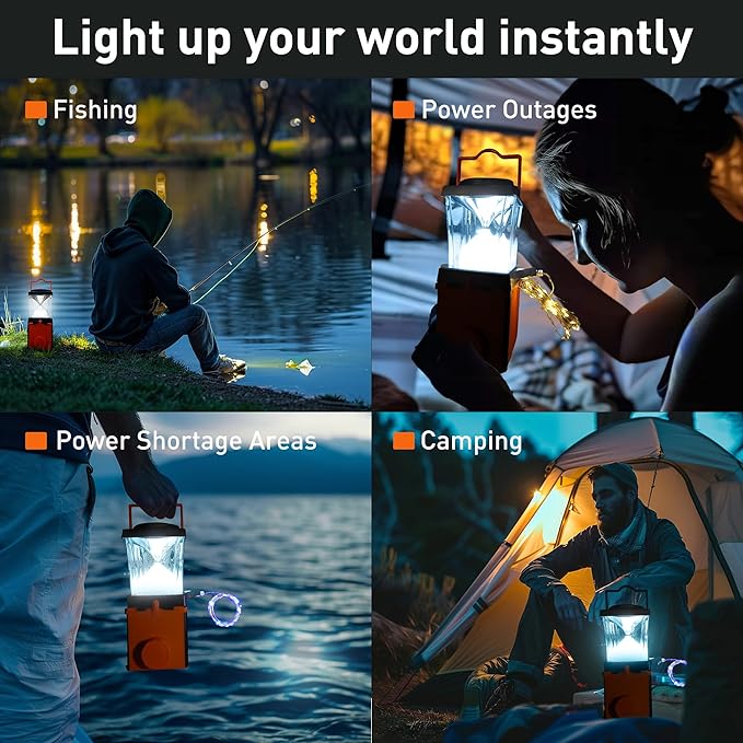 Salt Water Lamp - No Battery Needed, 350LM Brightness, 120-150 Hours Continuous Light, Portable LED Lantern for Fishing, Camping, Yoga & Home Use - FCC, RoHS , CE, Certified