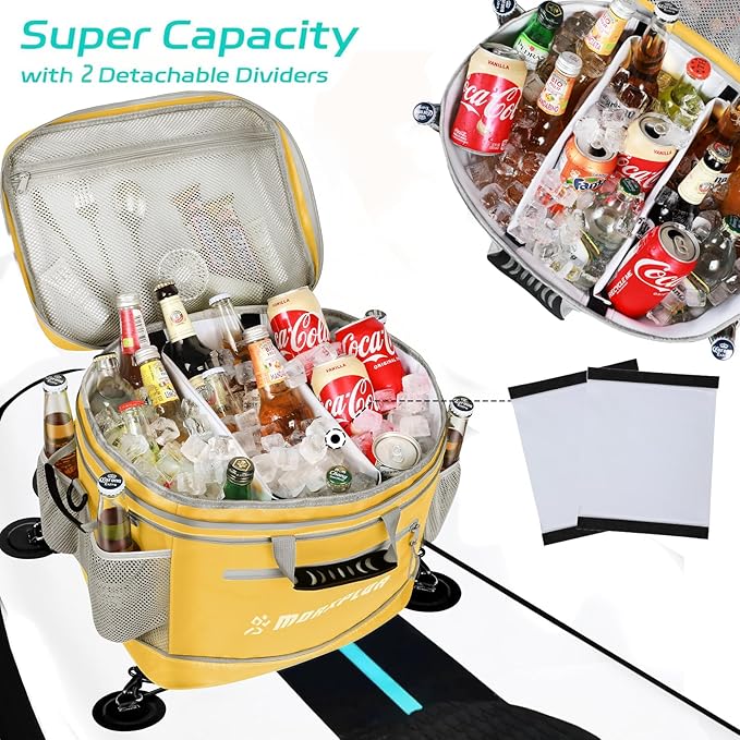 Waterproof PVC Material Paddleboard Cooler Deck Bag,40 cans Sup Deck Cooler Bag,Cooler Bag for Paddleboard,Lunch Box Cooler Insulated Bag,Camping Cooler Bag,Kayak Cooler Bag