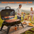 MASTER COOK Portable Charcoal Grill, Foldable Lightweight BBQ Grill with Adjustable Air Vent and 332 sq.in. Cooking Area Outdoor RV, Hiking, Camping, Patio, Tailgating