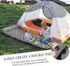 MEI&CO Ultra-Light Inflatable Sleeping Pad with Built-in Pillow & Foot Pump – for Camping, Hiking & Backpacking – Single Pad with Side Buttons for Double Conversion (1, Gray)
