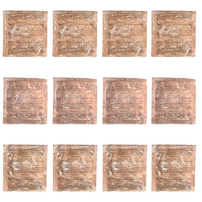 MRE Depot MRE Desserts Pound Cake Combo – 12 Pack of Ready-to-Eat Emergency Food – Includes Applesauce, Vanilla, & Marble Cake Flavors – 2.5 oz Each – Long Shelf Life Food & No Refrigeration Needed