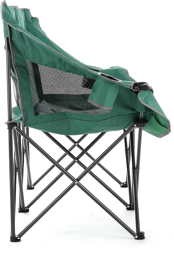 ARROWHEAD OUTDOOR Portable Folding Double Duo Camping Chair Loveseat w/ 2 Cup & Wine Glass Holder, Carrying Bag, Supports up to 500lbs