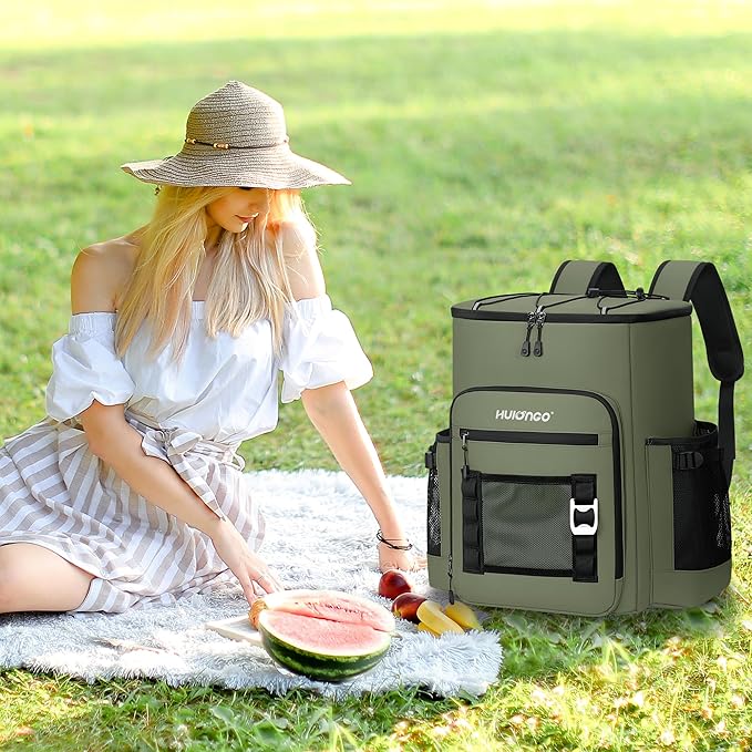 Large 52cans Waterproof Insulated Cooler Backpack for Men & Women, Leak Proof Backpack Cooler, Soft, 8Gal