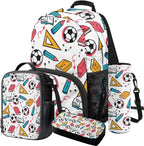 Sports Backpack with Lunch Box 1St Grade Backpack Boys Lightweight Trendy Bookbag for Boys 8-12 with Lunch Box 4 Piece School Bag for Boys 10-12 Travel Hiking Daypack Camping